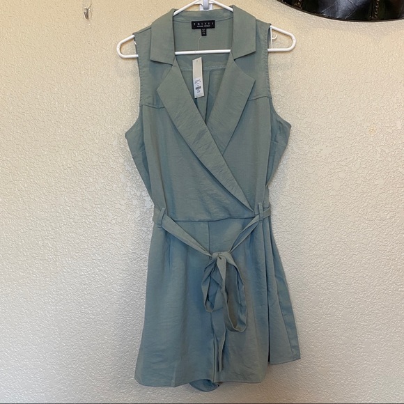 NWT TRIXXI clothing company Romper Francesca's NWT green shorts wrap XL - Picture 2 of 6